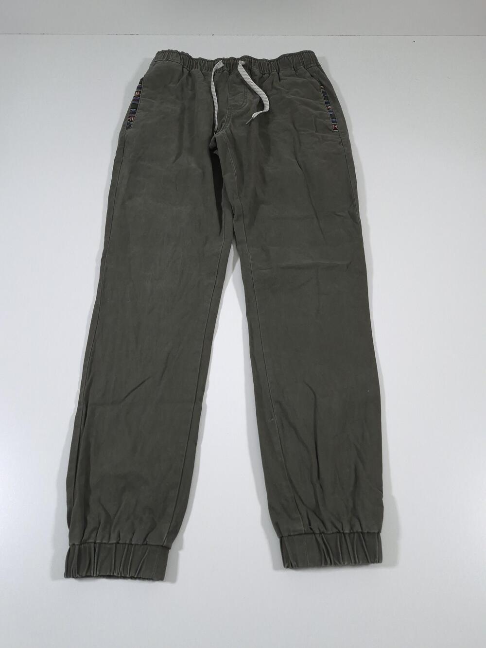 WOWIE Rambler Jogger Pants Mens 29x29 Green Canvas Drawstring Stretch